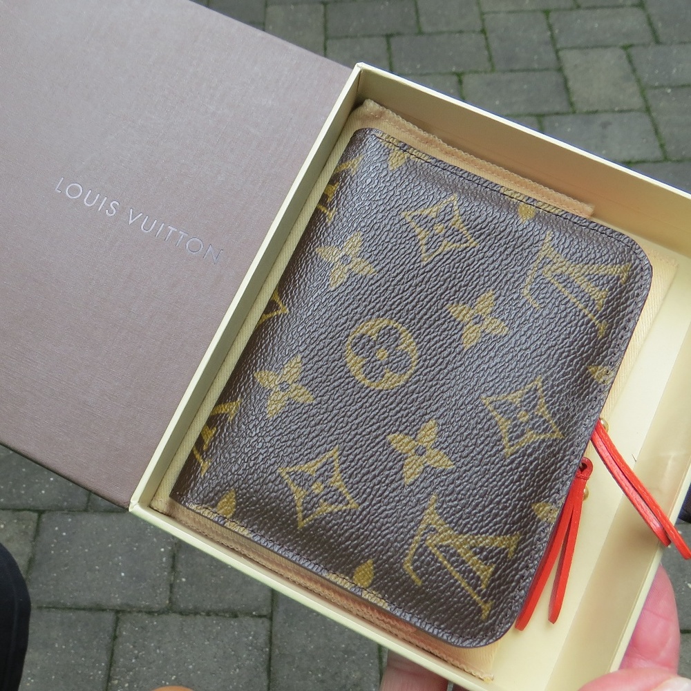 Louis Vuitton Brown & Orange Monogram Print Wallet